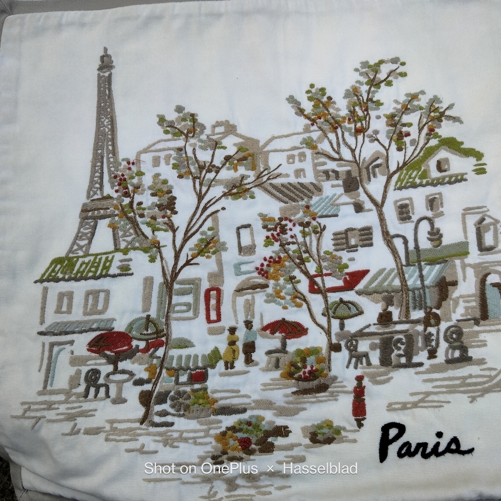 Pottery Barn Embroidery Paris Pillow Sham - Picture 2 of 10